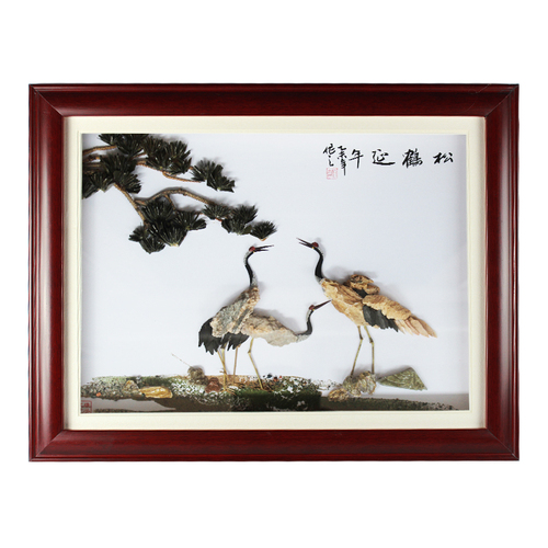 风雨雕石艺画 · 仙鹤